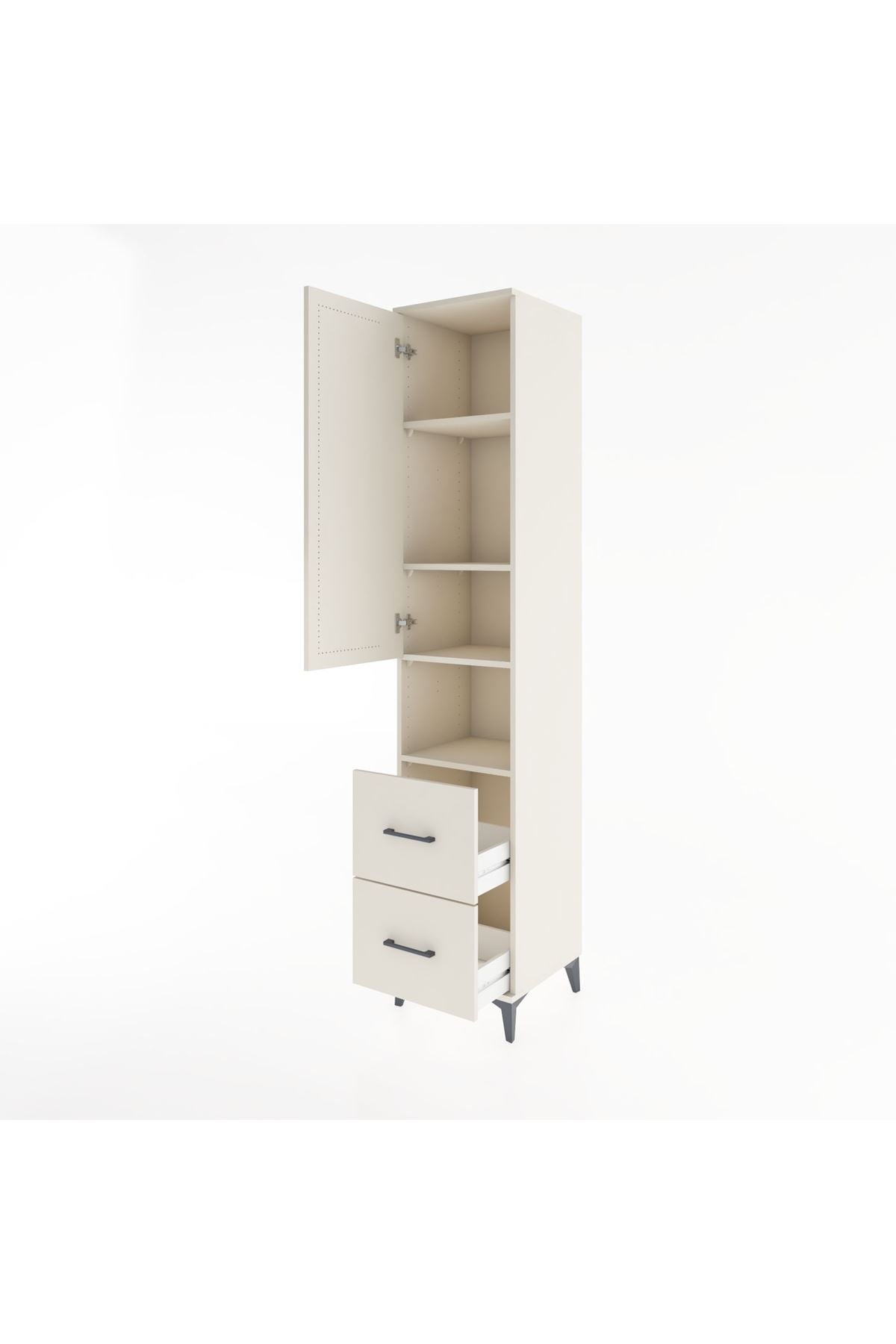 Hyperion Dolap 4 Raflı 2 Çekmeceli Tek Kapaklı 44x44x221 - S61M178V1B
