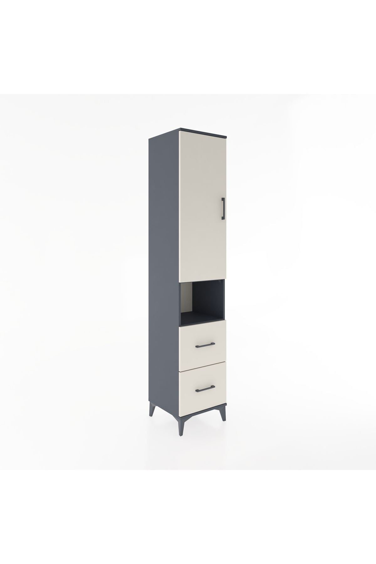 Hyperion Dolap 4 Raflı 2 Çekmeceli Tek Kapaklı 44x44x221 - S61M178V4B