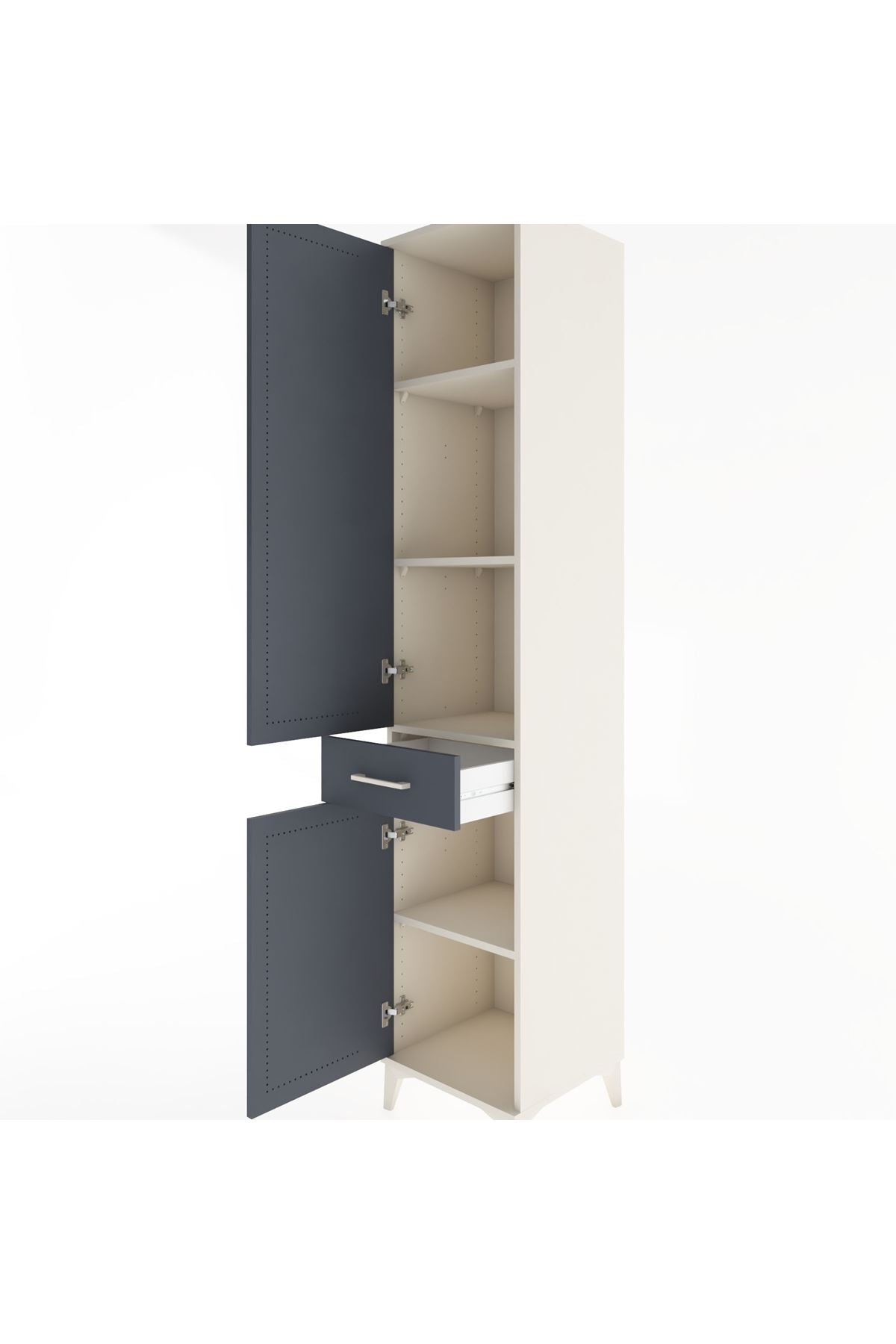 Hyperion Dolap 4 Raflı Tek Çekmeceli 2 Kapaklı 44x44x221 - S61M180V2B