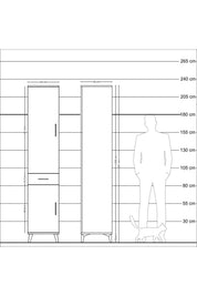 Hyperion Dolap 4 Raflı Tek Çekmeceli 2 Kapaklı 44x44x221 - S61M180V3B