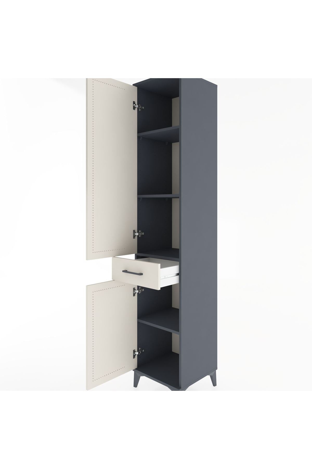 Hyperion Dolap 4 Raflı Tek Çekmeceli 2 Kapaklı 44x44x221 - S61M180V4B