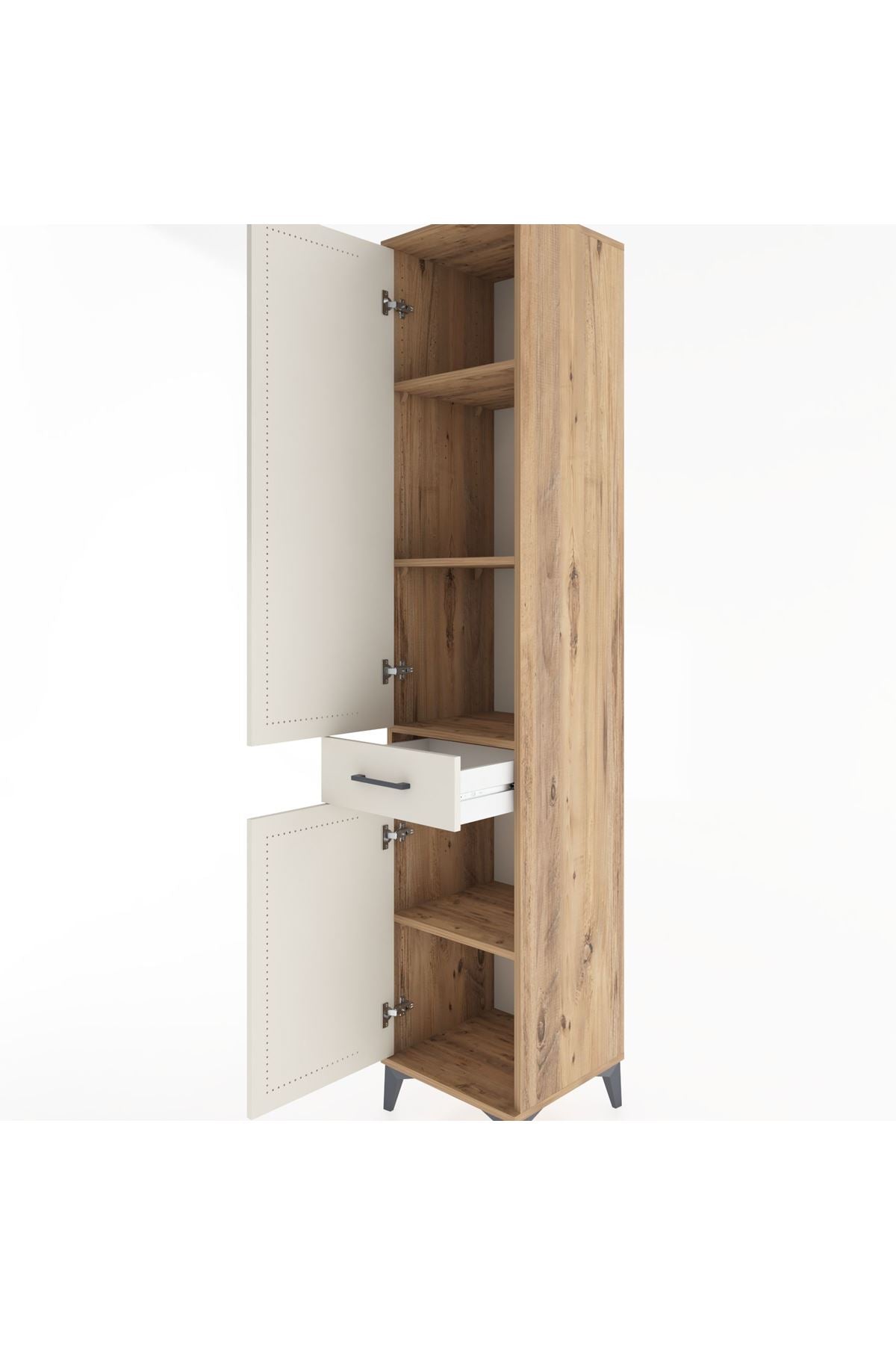 Hyperion Dolap 4 Raflı Tek Çekmeceli 2 Kapaklı 44x44x221 - S61M180V7B