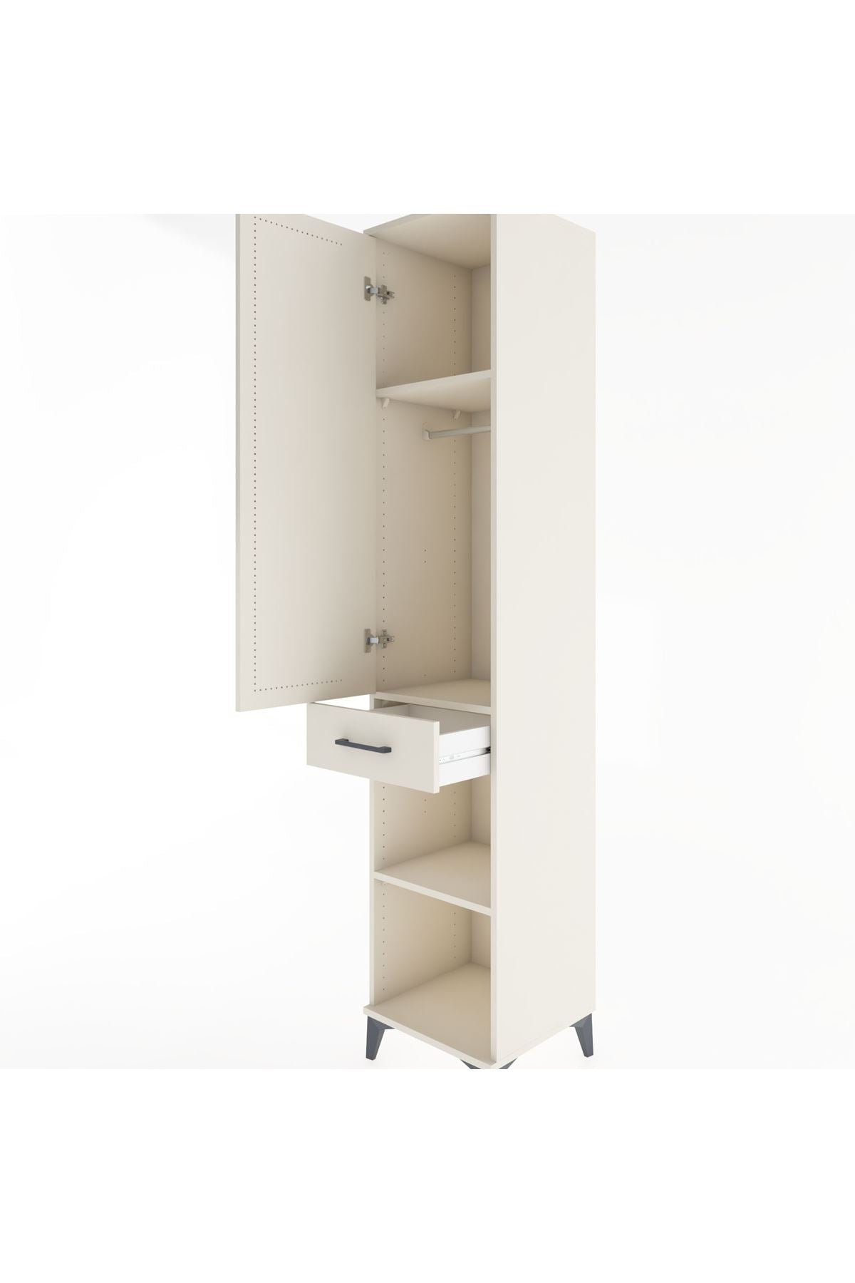 Hyperion Dolap 3 Raflı Tek Çekmeceli Tek Askılı 44x44x221 - S61M181V1B