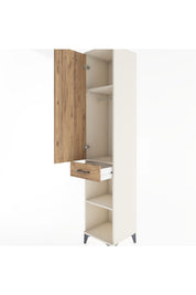 Hyperion Dolap 3 Raflı Tek Çekmeceli Tek Askılı 44x44x221 - S61M181V3B