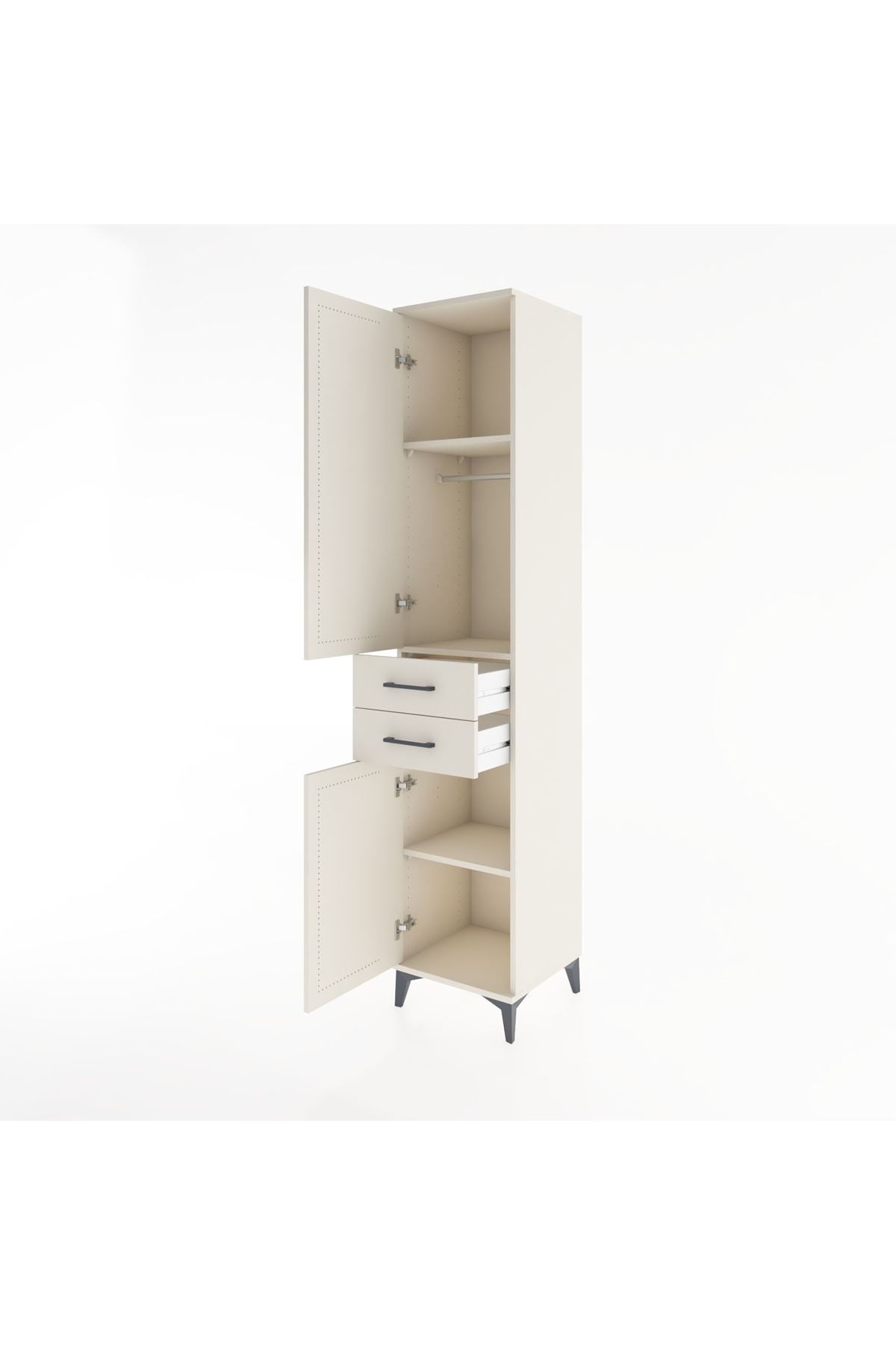 Hyperion Dolap 3 Raflı 2 Çekmeceli Tek Askılı 44x44x221 - S61M182V1B