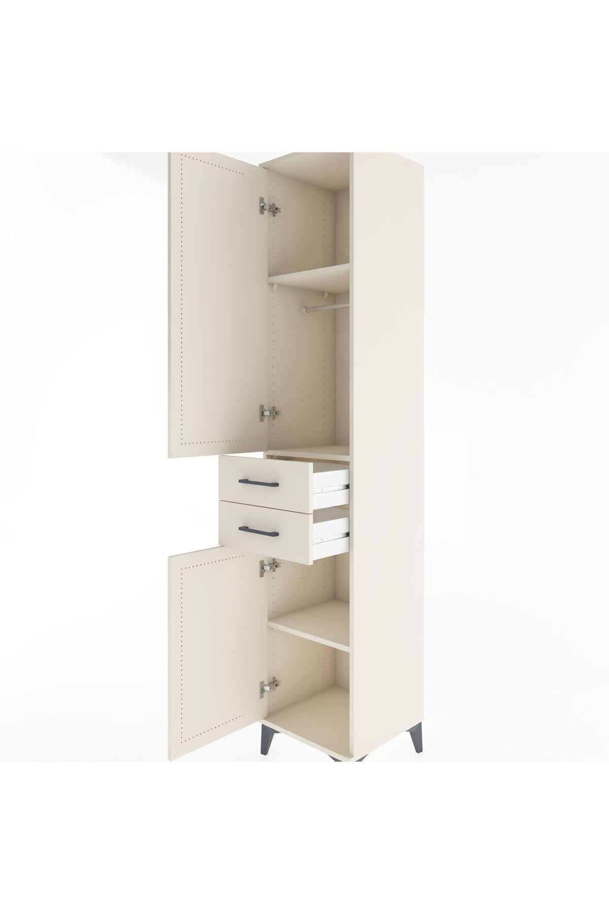 Hyperion Dolap 3 Raflı 2 Çekmeceli Tek Askılı 44x44x221 - S61M182V1B