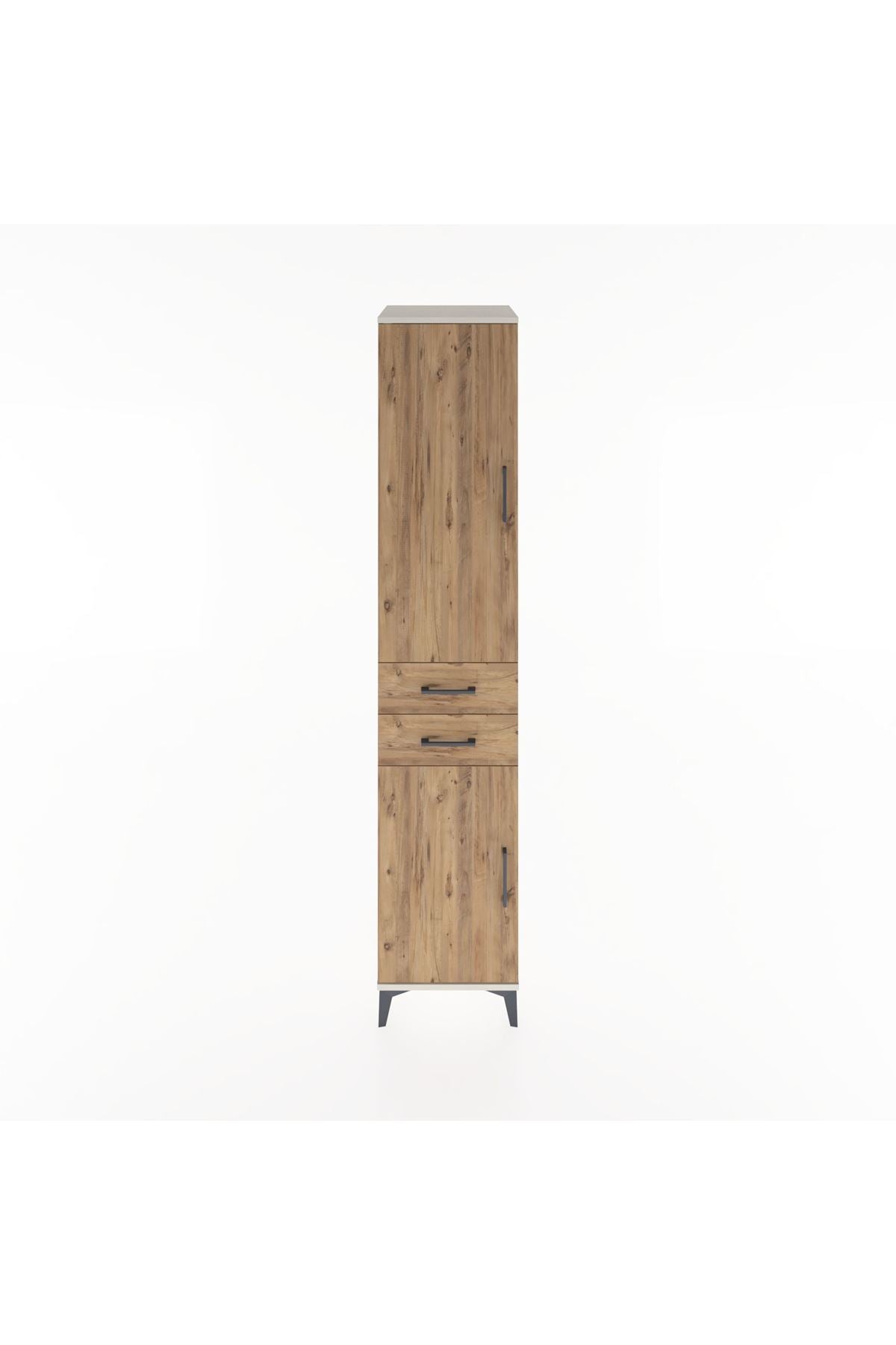 Hyperion Dolap 3 Raflı 2 Çekmeceli Tek Askılı 44x44x221 - S61M182V3B