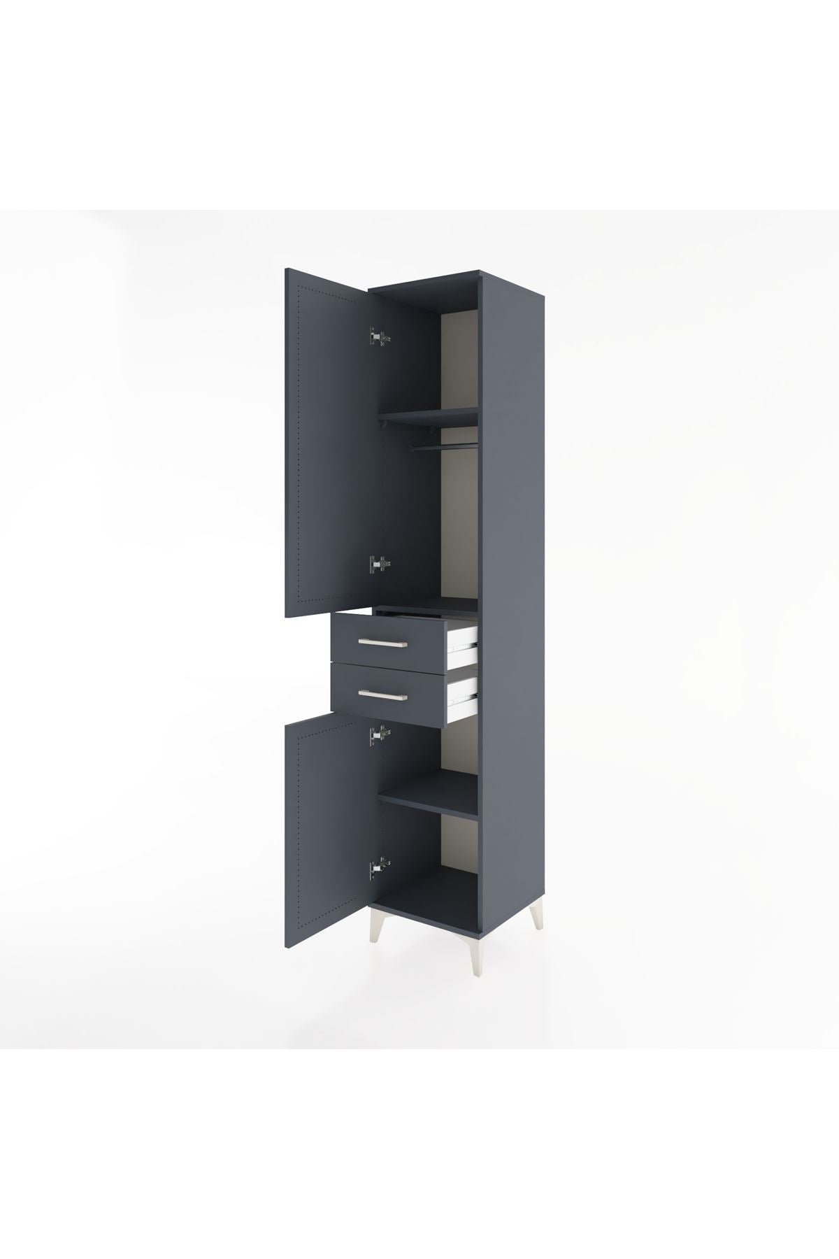 Hyperion Dolap 3 Raflı 2 Çekmeceli Tek Askılı 44x44x221 - S61M182V5B