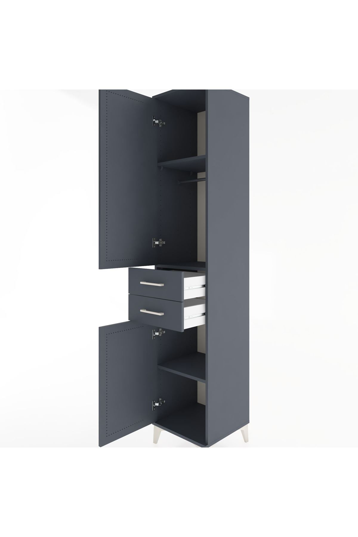 Hyperion Dolap 3 Raflı 2 Çekmeceli Tek Askılı 44x44x221 - S61M182V5B