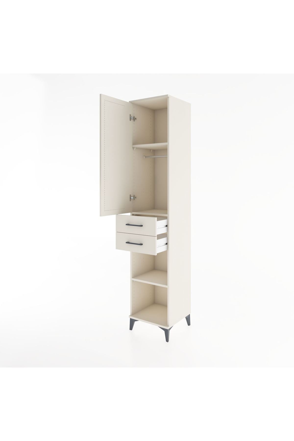 Hyperion Dolap 3 Raflı 2 Çekmeceli Tek Askılı 44x44x221 - S61M183V1B