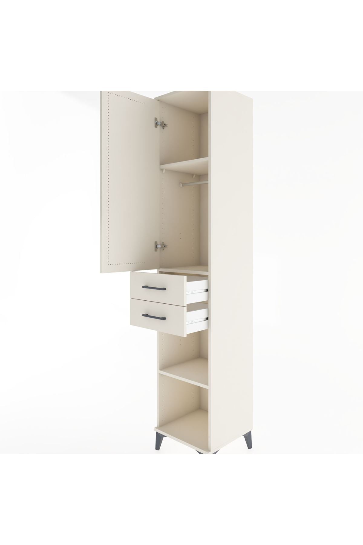 Hyperion Dolap 3 Raflı 2 Çekmeceli Tek Askılı 44x44x221 - S61M183V1B