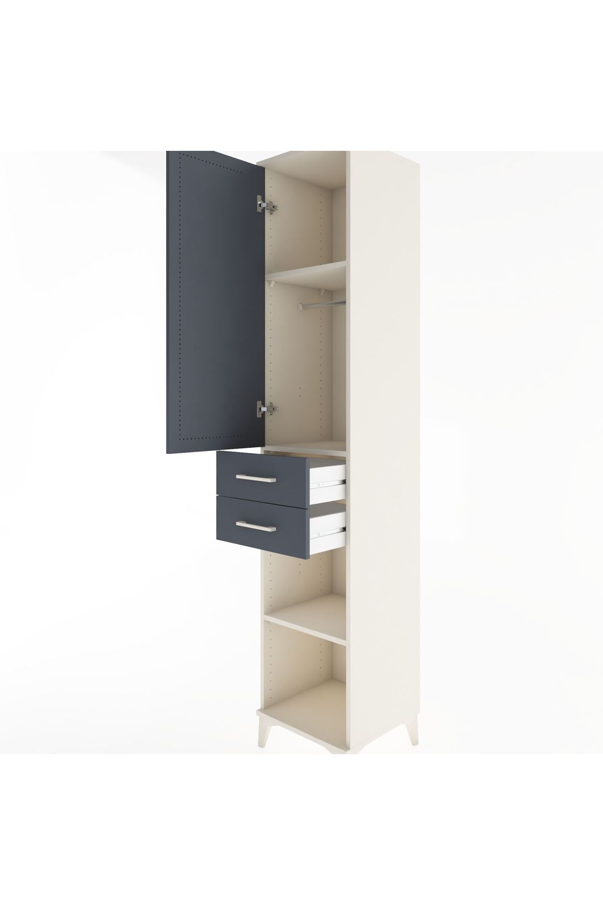 Hyperion Dolap 3 Raflı 2 Çekmeceli Tek Askılı 44x44x221 - S61M183V2B