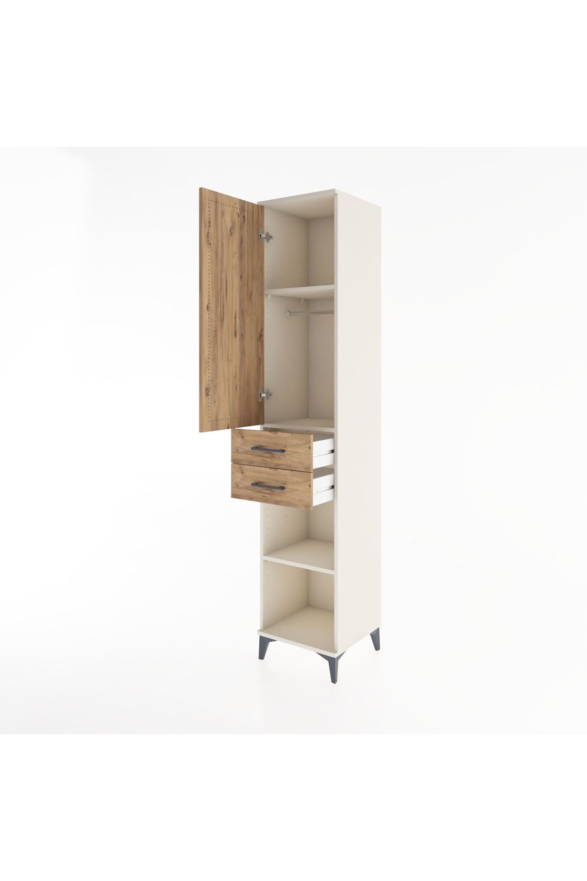 Hyperion Dolap 3 Raflı 2 Çekmeceli Tek Askılı 44x44x221 - S61M183V3B