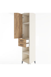 Hyperion Dolap 3 Raflı 2 Çekmeceli Tek Askılı 44x44x221 - S61M183V3B