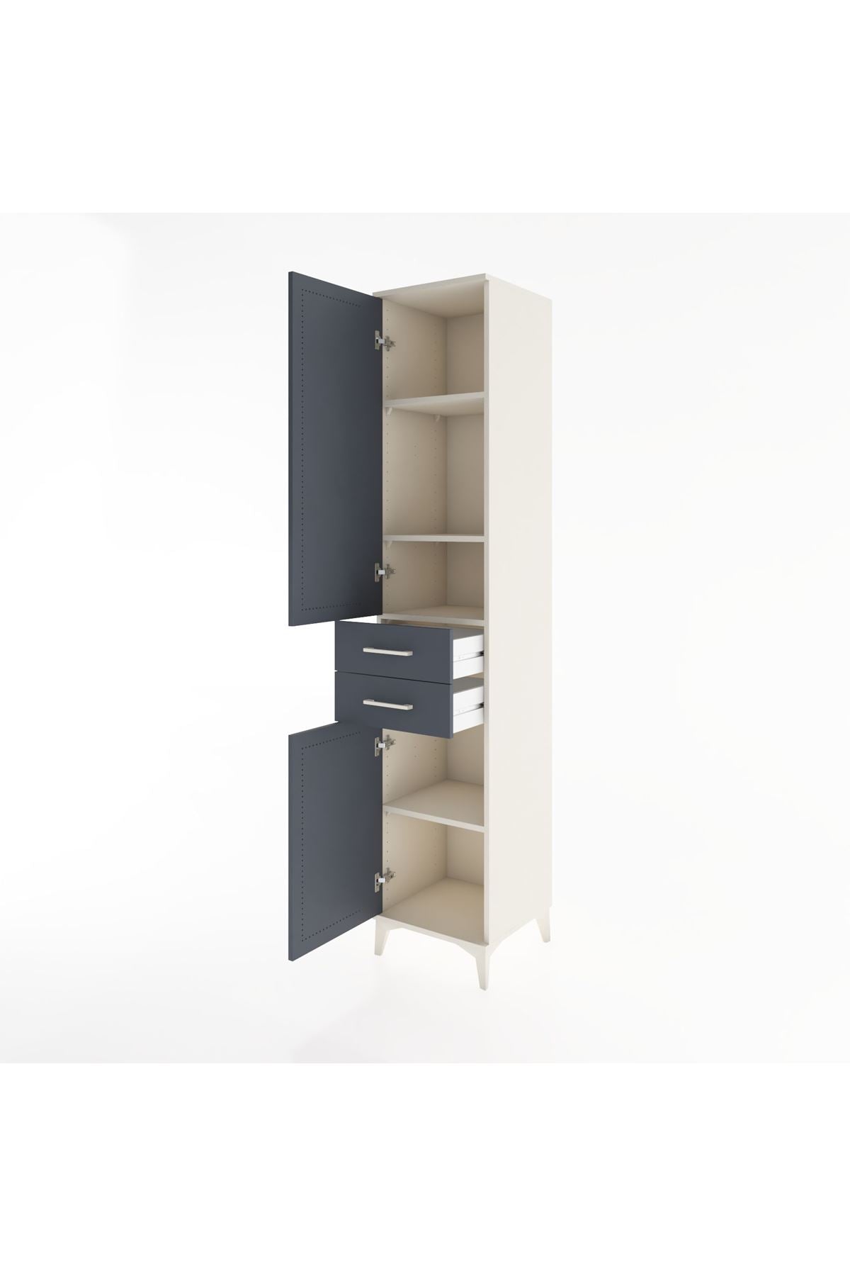 Hyperion Dolap 4 Raflı 2 Çekmeceli 2 Kapaklı 44x44x221 - S61M184V2B