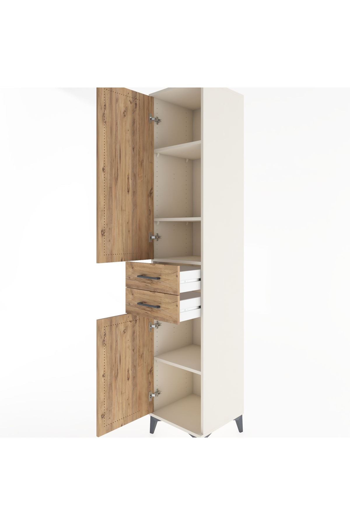 Hyperion Dolap 4 Raflı 2 Çekmeceli 2 Kapaklı 44x44x221 - S61M184V3B