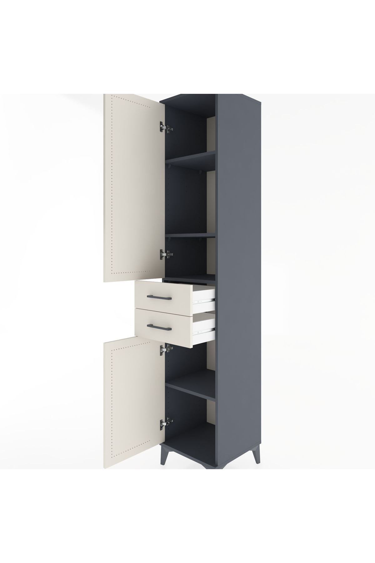 Hyperion Dolap 4 Raflı 2 Çekmeceli 2 Kapaklı 44x44x221 - S61M184V4B