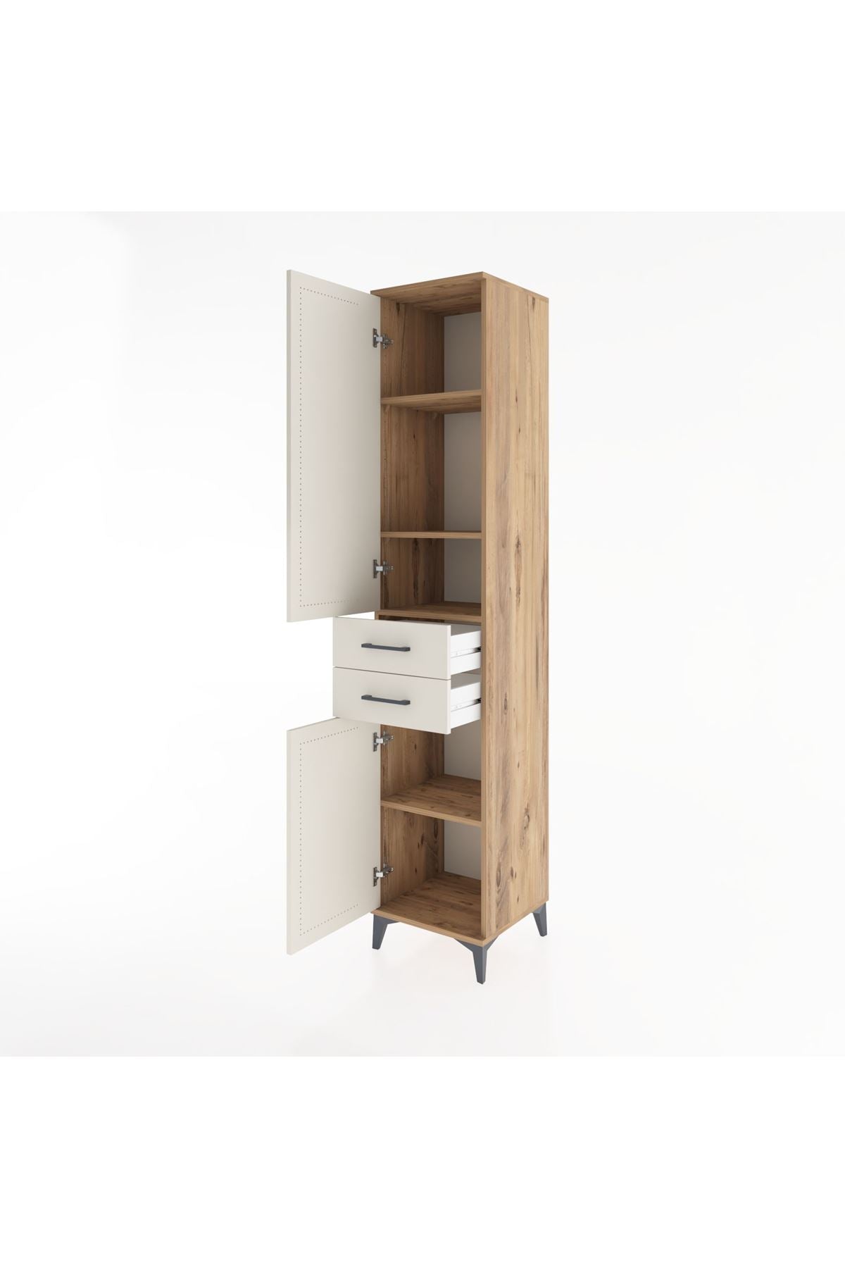 Hyperion Dolap 4 Raflı 2 Çekmeceli 2 Kapaklı 44x44x221 - S61M184V7B