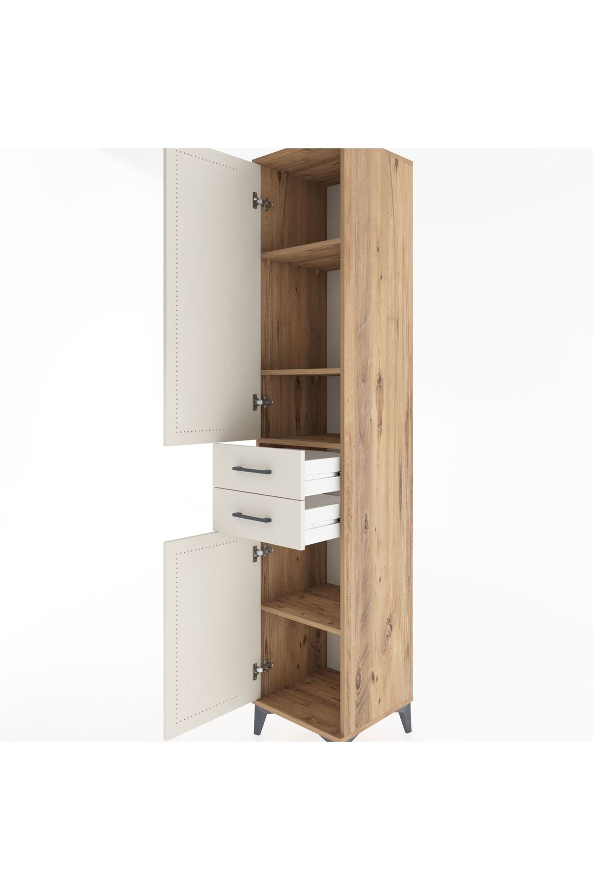 Hyperion Dolap 4 Raflı 2 Çekmeceli 2 Kapaklı 44x44x221 - S61M184V7B