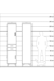 Hyperion Dolap 4 Raflı 2 Çekmeceli 2 Kapaklı 44x44x221 - S61M184V9B