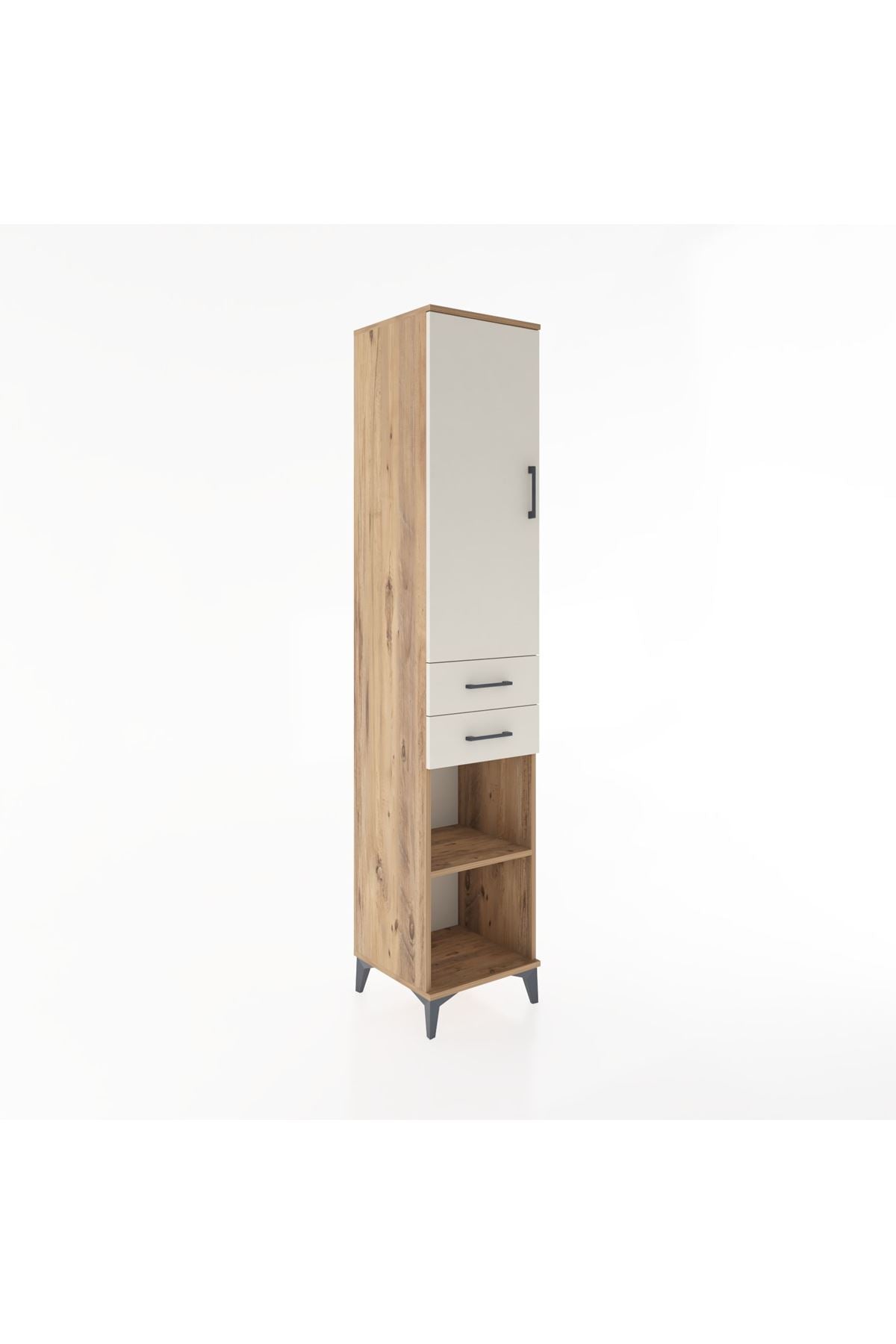 Hyperion Dolap 4 Raflı 2 Çekmeceli Tek Kapaklı 44x44x221 - S61M185V7B