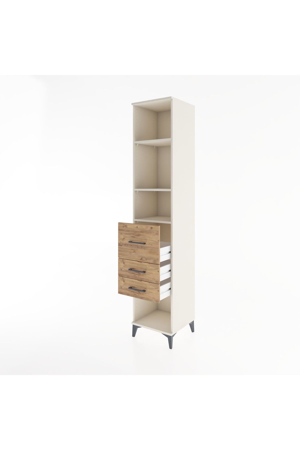 Hyperion Dolap 3 Raflı 3 Çekmeceli 44x44x221 - S61M186V3B