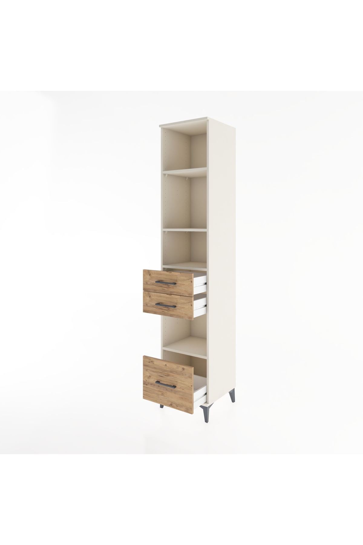 Hyperion Dolap 4 Raflı 3 Çekmeceli 44x44x221 - S61M191V3B