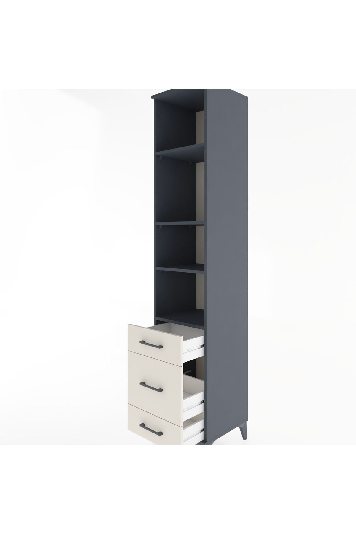 Hyperion Dolap 4 Raflı 3 Çekmeceli 44x44x221 - S61M196V4B