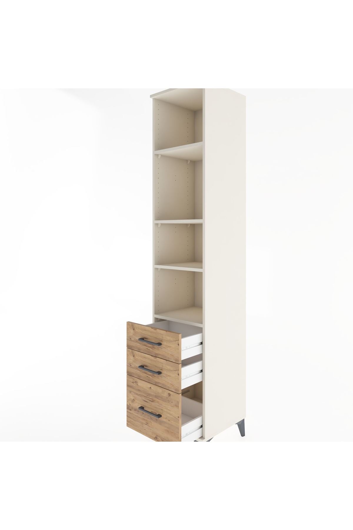 Hyperion Dolap 4 Raflı 3 Çekmeceli 44x44x221 - S61M197V3B