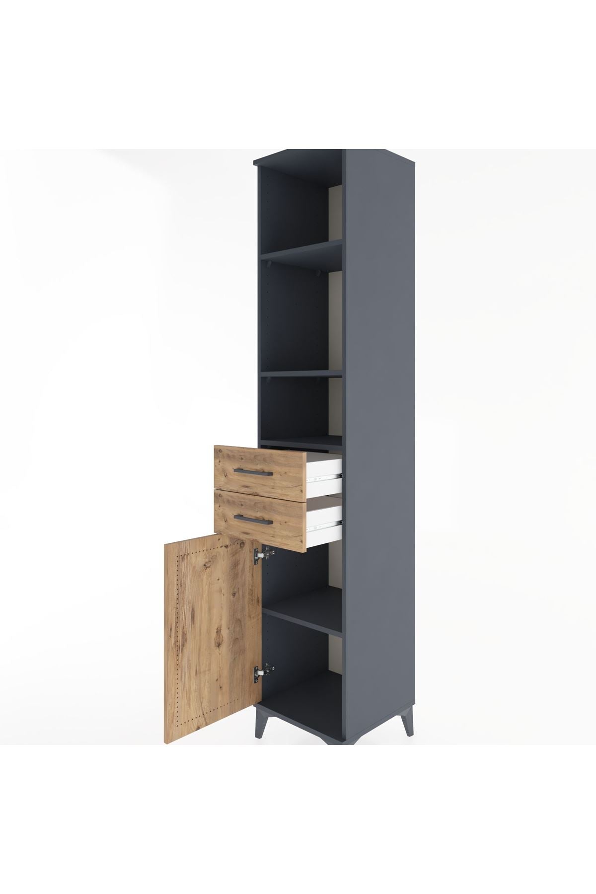Hyperion Dolap 4 Raflı 2 Çekmeceli Tek Kapaklı 44x44x221 - S61M201V6B