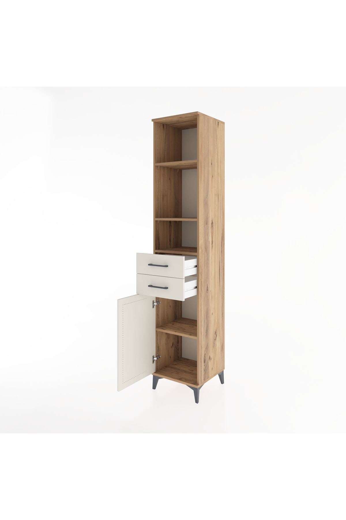 Hyperion Dolap 4 Raflı 2 Çekmeceli Tek Kapaklı 44x44x221 - S61M201V7B