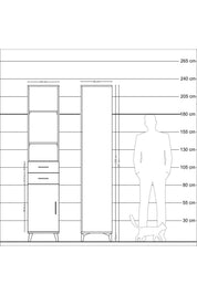 Hyperion Dolap 4 Raflı 2 Çekmeceli Tek Kapaklı 44x44x221 - S61M201V9B