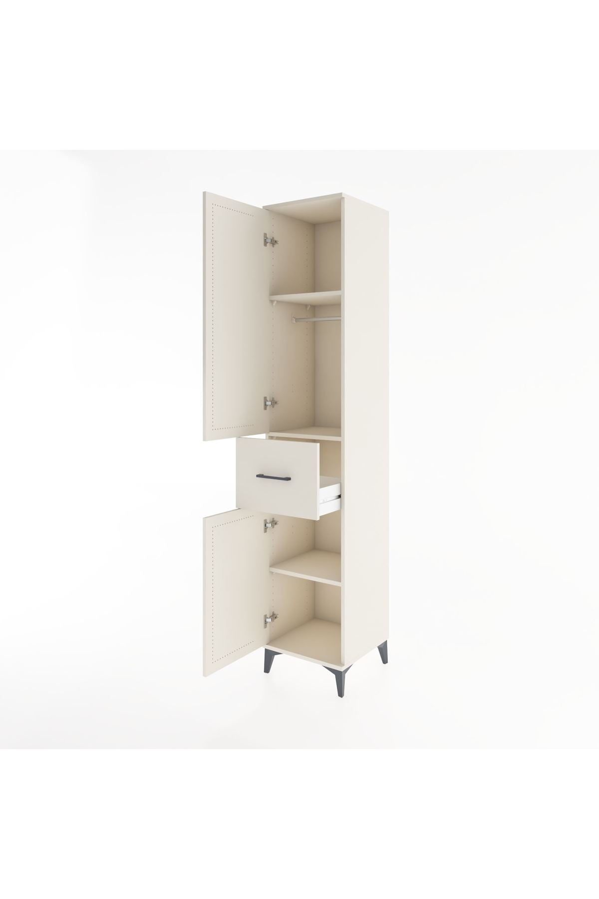 Hyperion Dolap 3 Raflı Tek Çekmeceli Tek Askılı 44x44x221 - S61M202V1B