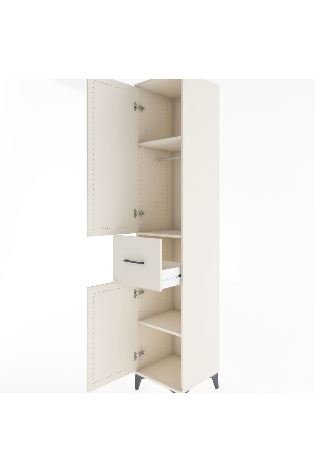 Hyperion Dolap 3 Raflı Tek Çekmeceli Tek Askılı 44x44x221 - S61M202V1B
