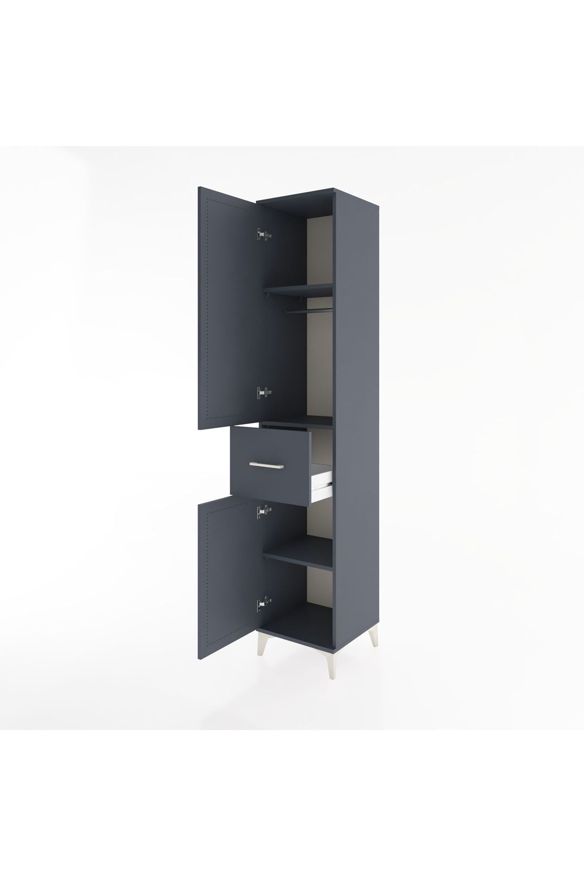Hyperion Dolap 3 Raflı Tek Çekmeceli Tek Askılı 44x44x221 - S61M202V5B