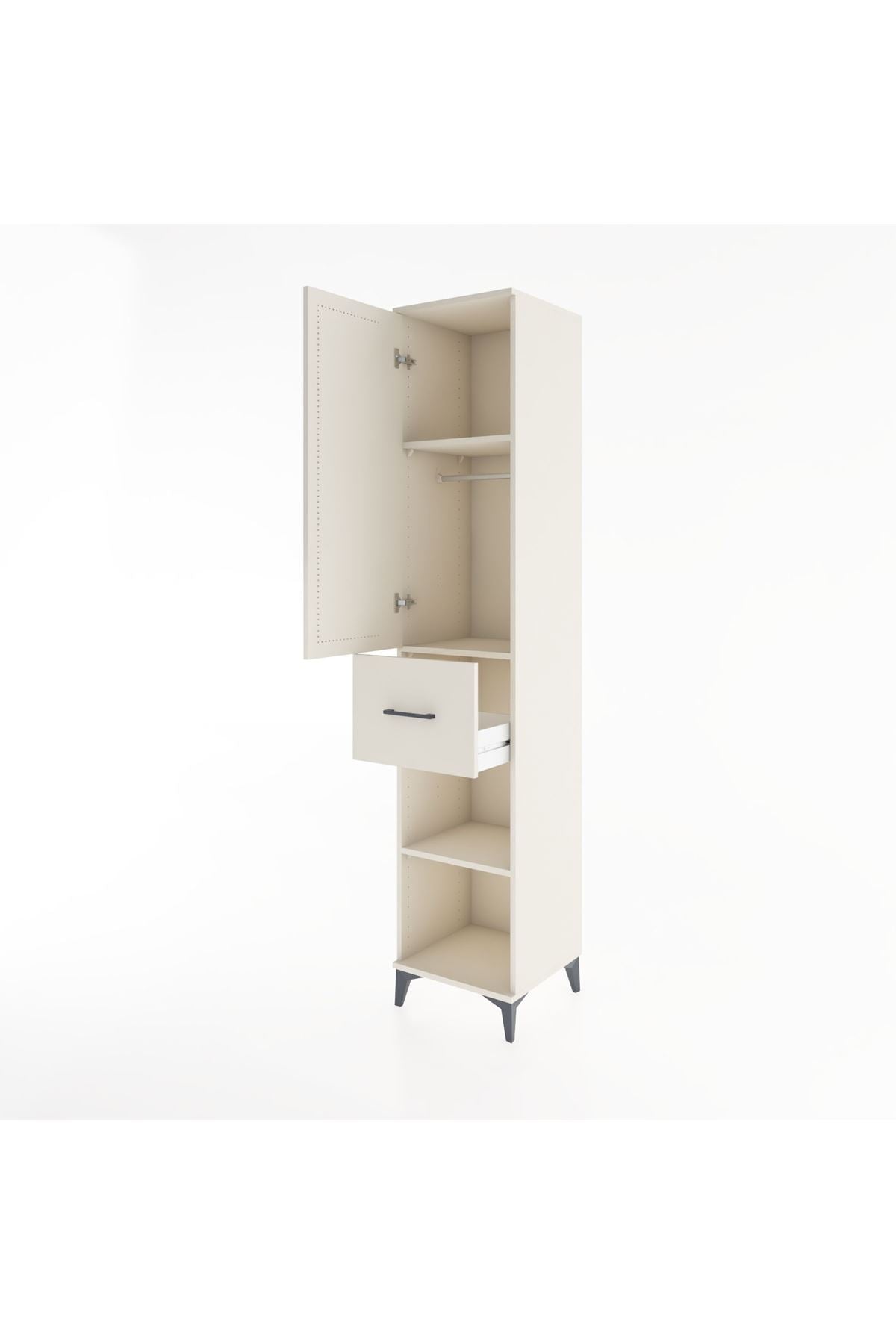 Hyperion Dolap 3 Raflı Tek Çekmeceli Tek Askılı 44x44x221 - S61M203V1B