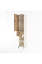 Hyperion Dolap 3 Raflı Tek Çekmeceli Tek Askılı 44x44x221 - S61M203V3B