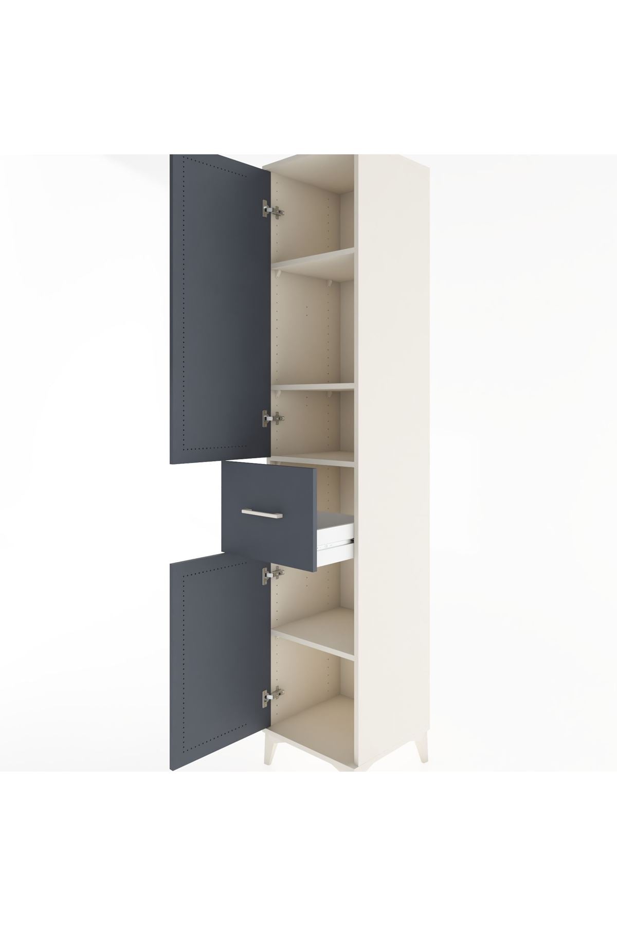 Hyperion Dolap 4 Raflı Tek Çekmeceli 2 Kapaklı 44x44x221 - S61M204V2B