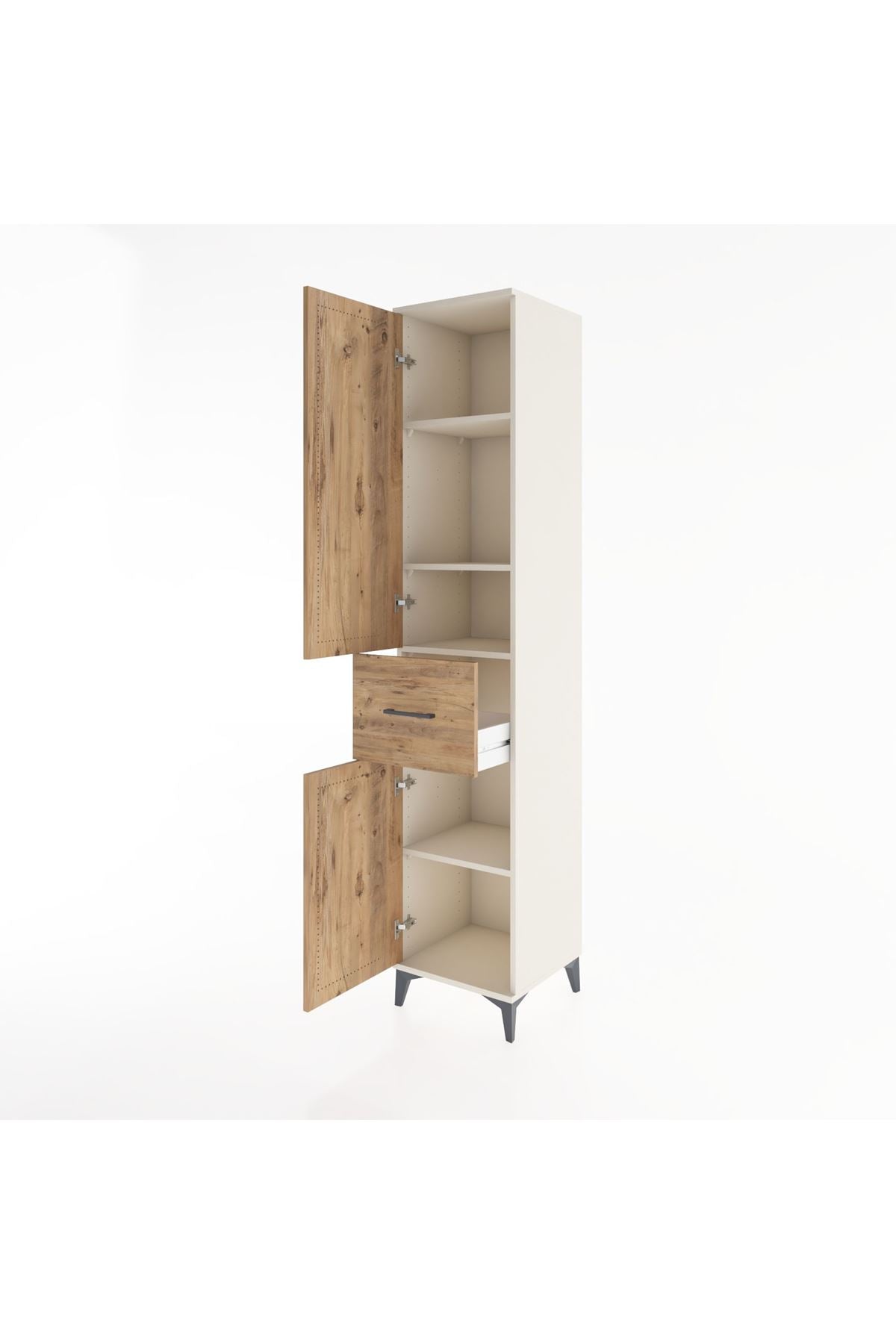 Hyperion Dolap 4 Raflı Tek Çekmeceli 2 Kapaklı 44x44x221 - S61M204V3B