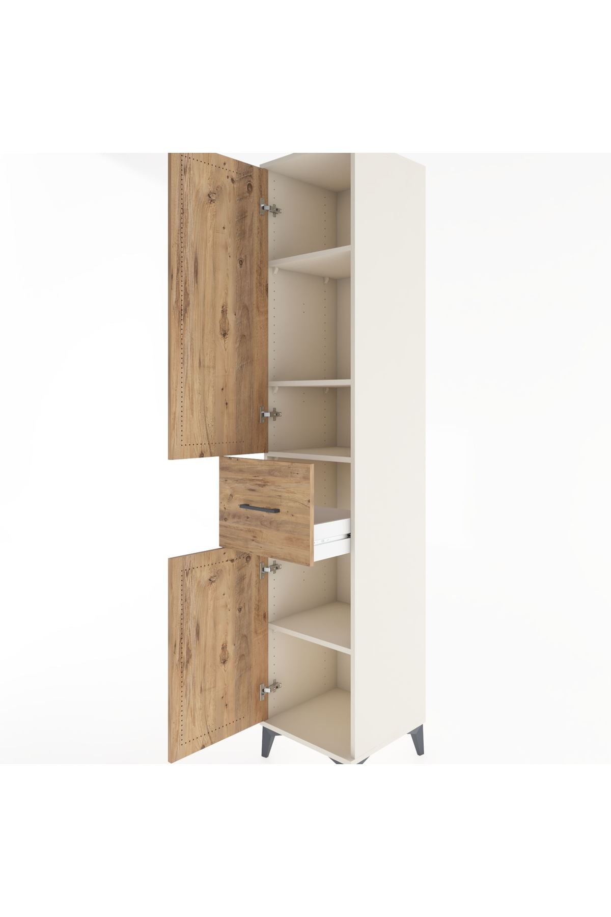 Hyperion Dolap 4 Raflı Tek Çekmeceli 2 Kapaklı 44x44x221 - S61M204V3B