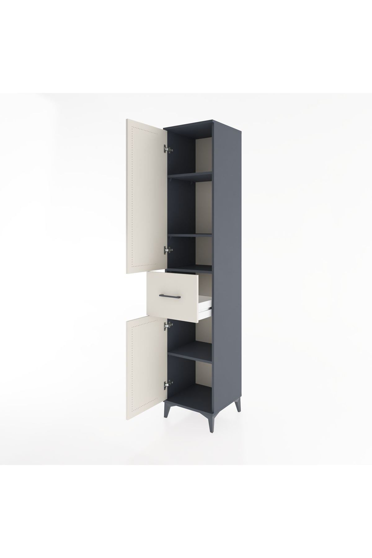 Hyperion Dolap 4 Raflı Tek Çekmeceli 2 Kapaklı 44x44x221 - S61M204V4B