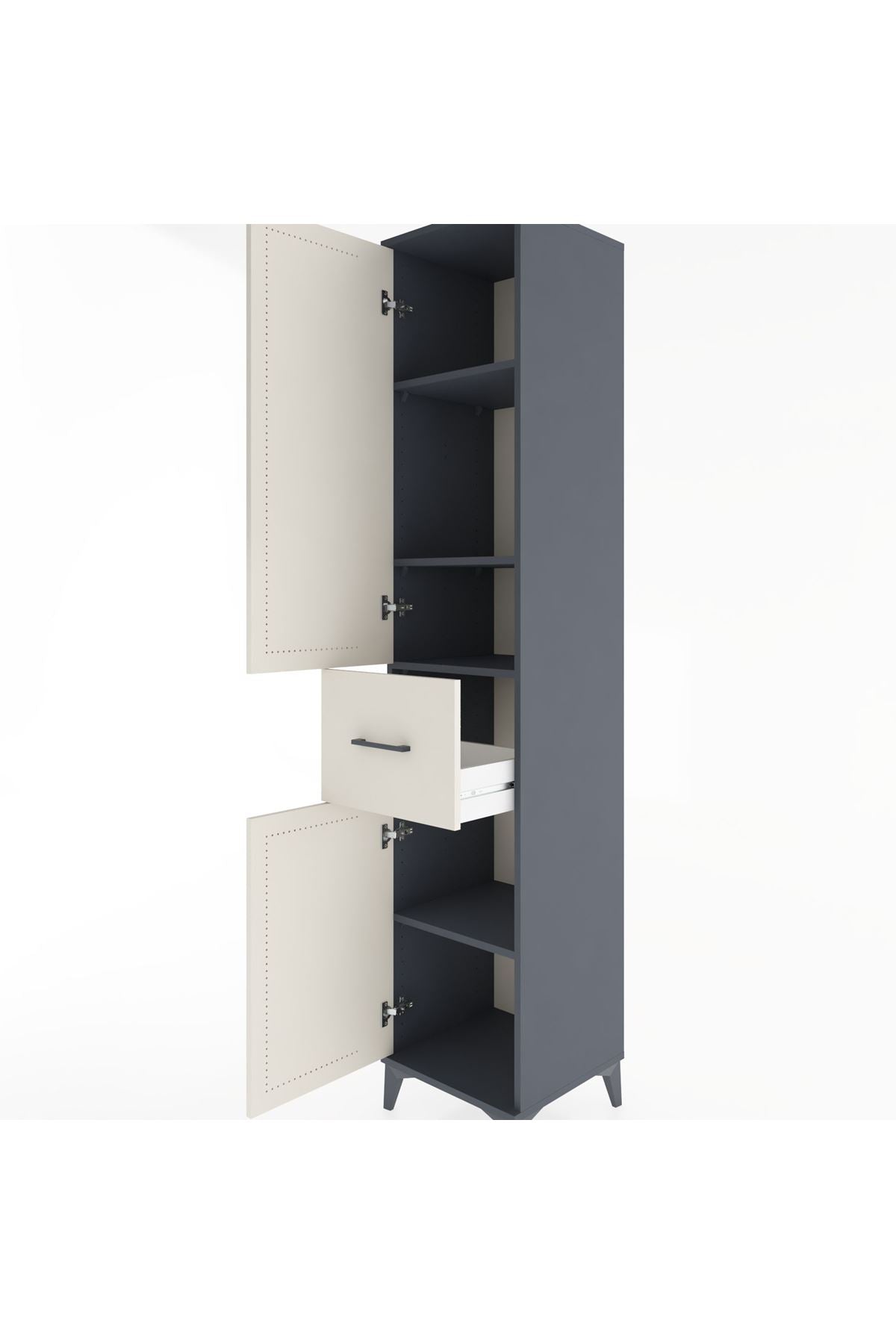 Hyperion Dolap 4 Raflı Tek Çekmeceli 2 Kapaklı 44x44x221 - S61M204V4B