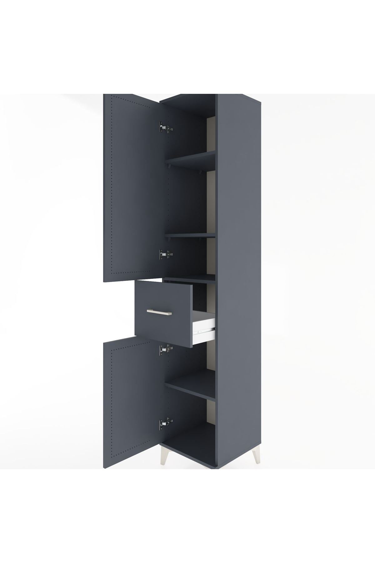 Hyperion Dolap 4 Raflı Tek Çekmeceli 2 Kapaklı 44x44x221 - S61M204V5B