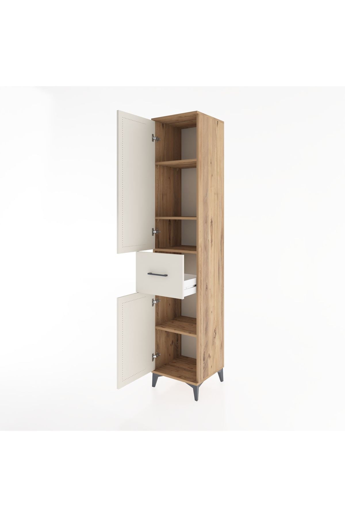 Hyperion Dolap 4 Raflı Tek Çekmeceli 2 Kapaklı 44x44x221 - S61M204V7B