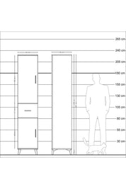 Hyperion Dolap 4 Raflı Tek Çekmeceli 2 Kapaklı 44x44x221 - S61M204V9B