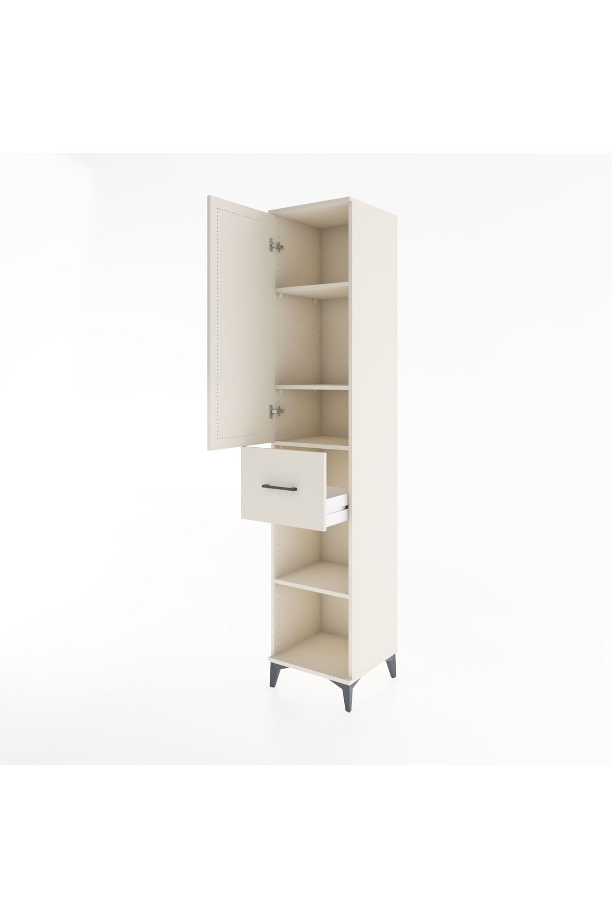 Hyperion Dolap 4 Raflı Tek Çekmeceli Tek Kapaklı 44x44x221 - S61M205V1B
