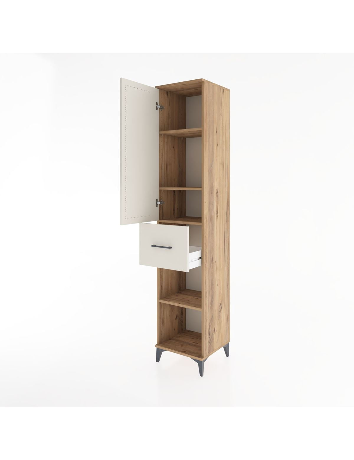Hyperion Dolap 4 Raflı Tek Çekmeceli Tek Kapaklı 44x44x221 - S61M205V7B
