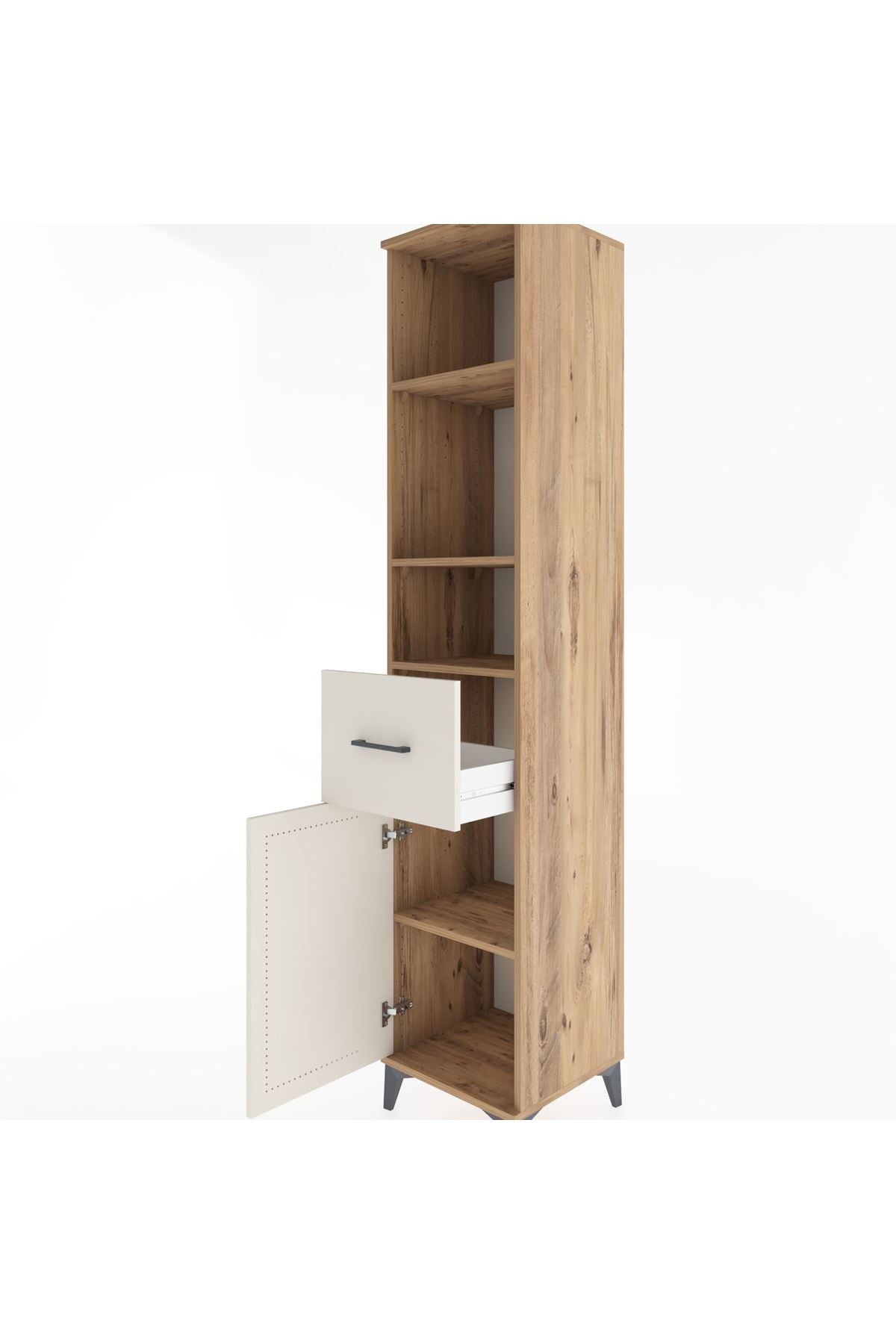 Hyperion Dolap 4 Raflı Tek Çekmeceli Tek Kapaklı 44x44x221 - S61M206V7B