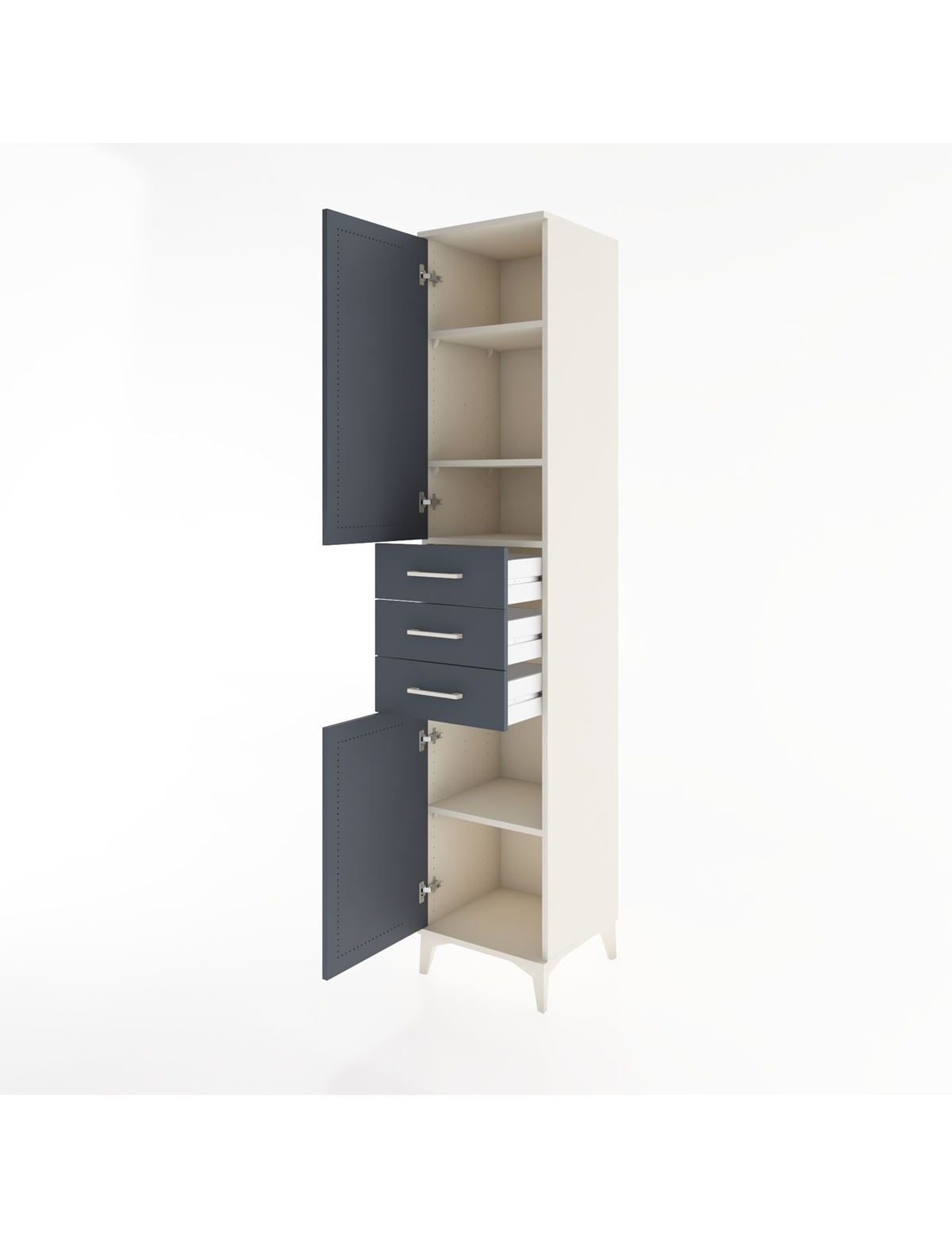 Hyperion Dolap 4 Raflı 3 Çekmeceli 2 Kapaklı 44x44x221 - S61M212V2B