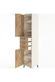 Hyperion Dolap 4 Raflı 3 Çekmeceli 2 Kapaklı 44x44x221 - S61M212V3B